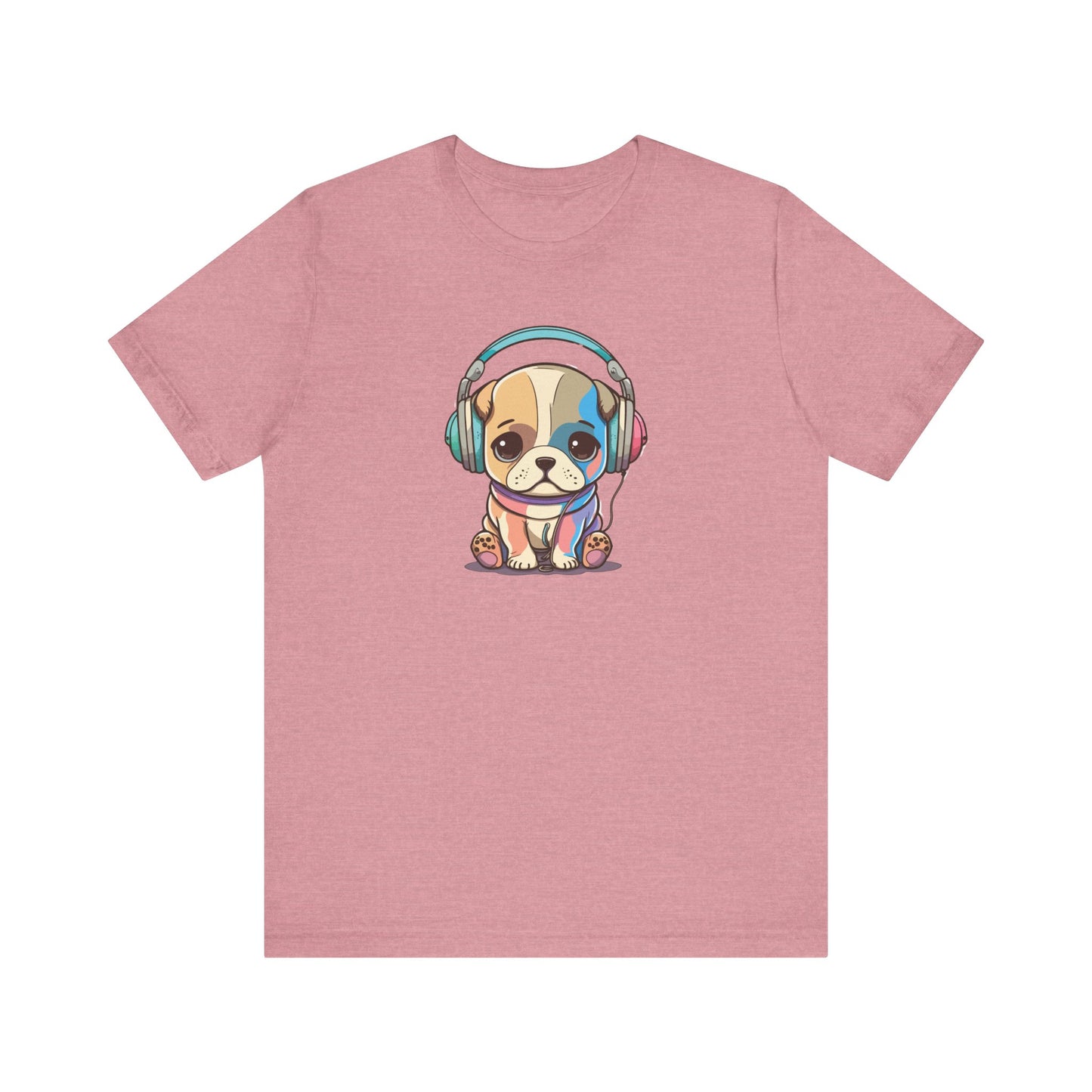 Adorable Dog with Headphones T-Shirt - Cute and Fun Design