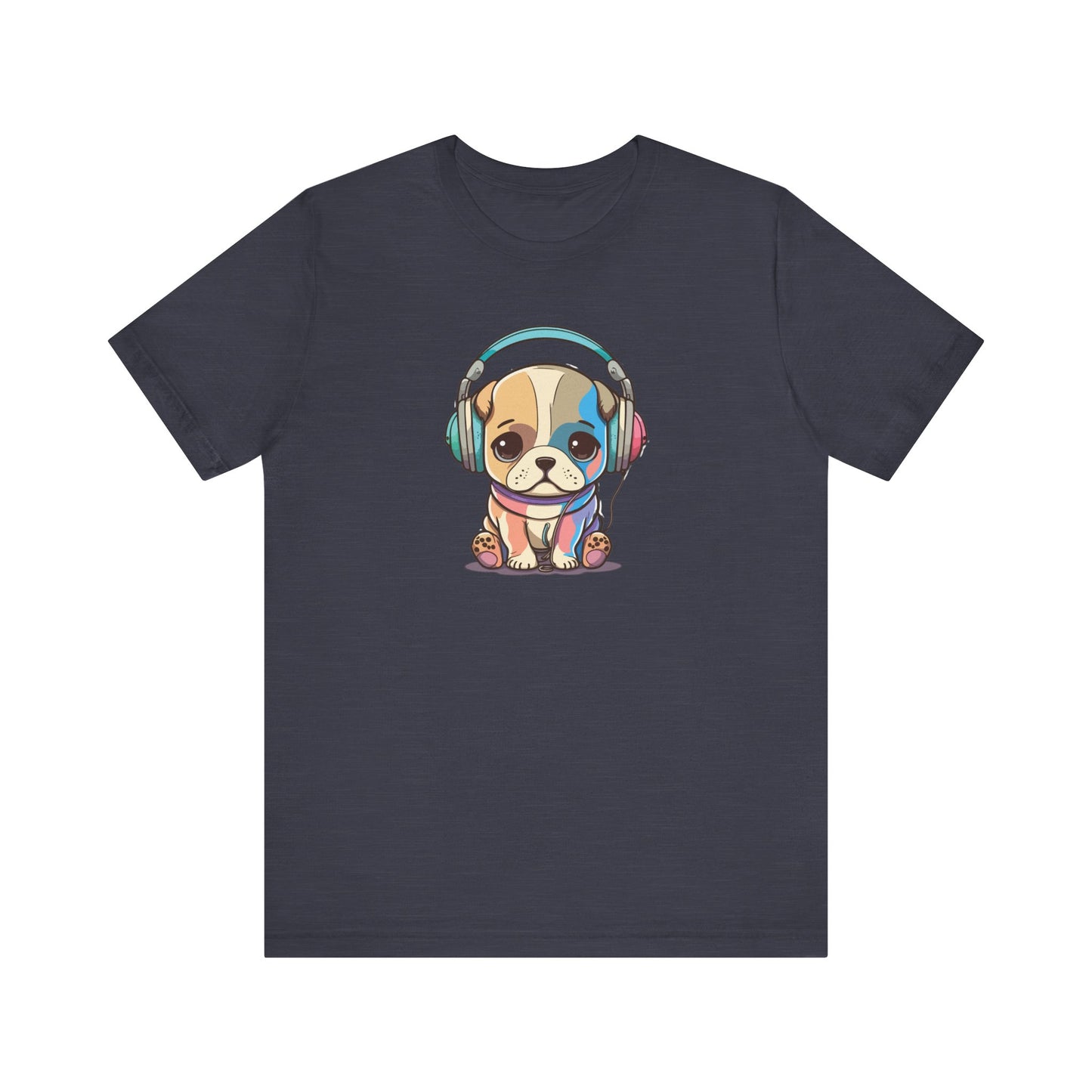 Adorable Dog with Headphones T-Shirt - Cute and Fun Design