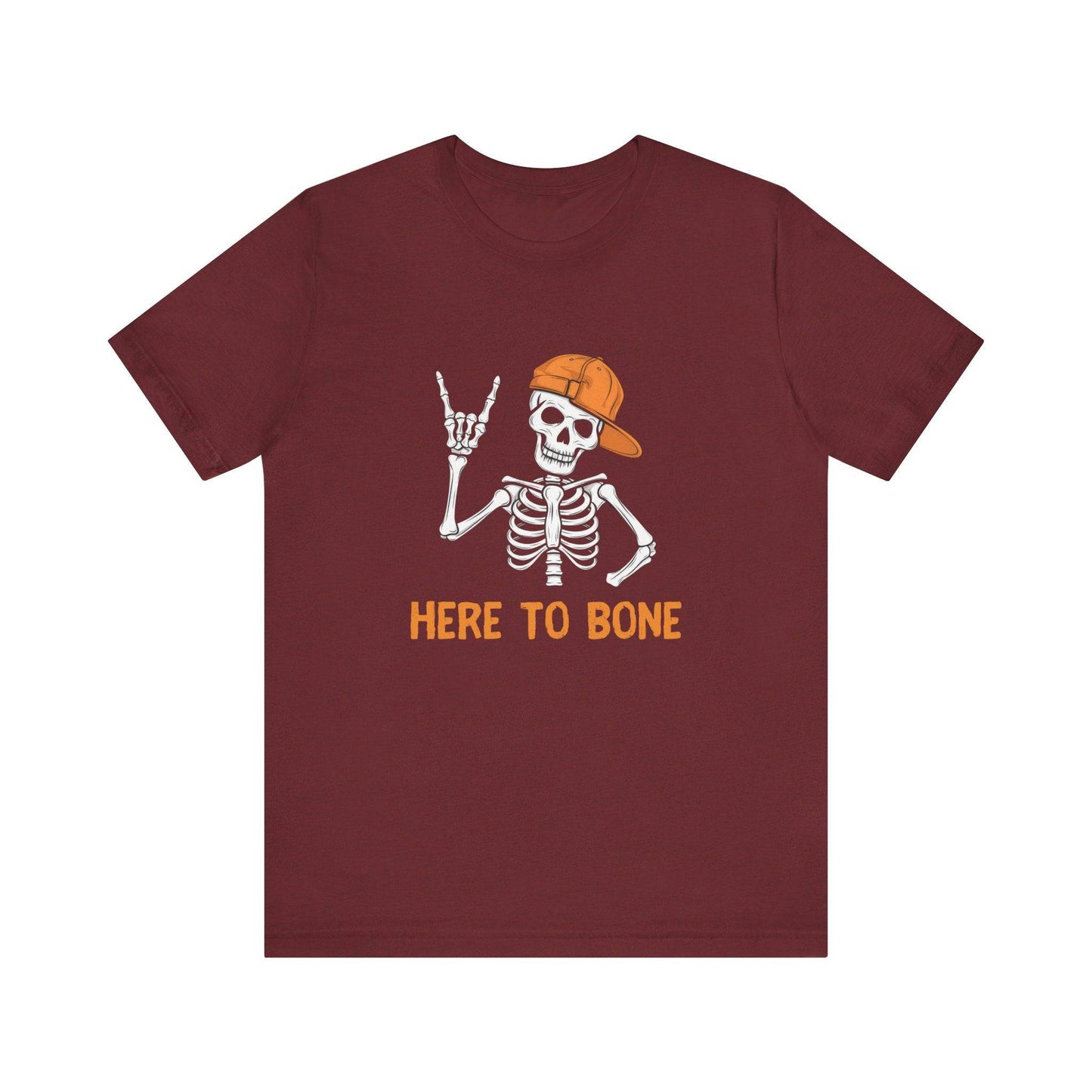 Here to Bone Funny Skeleton Adult Humor T-Shirt - Sexual Innuendo Halloween Tee V2 - Goateez Style