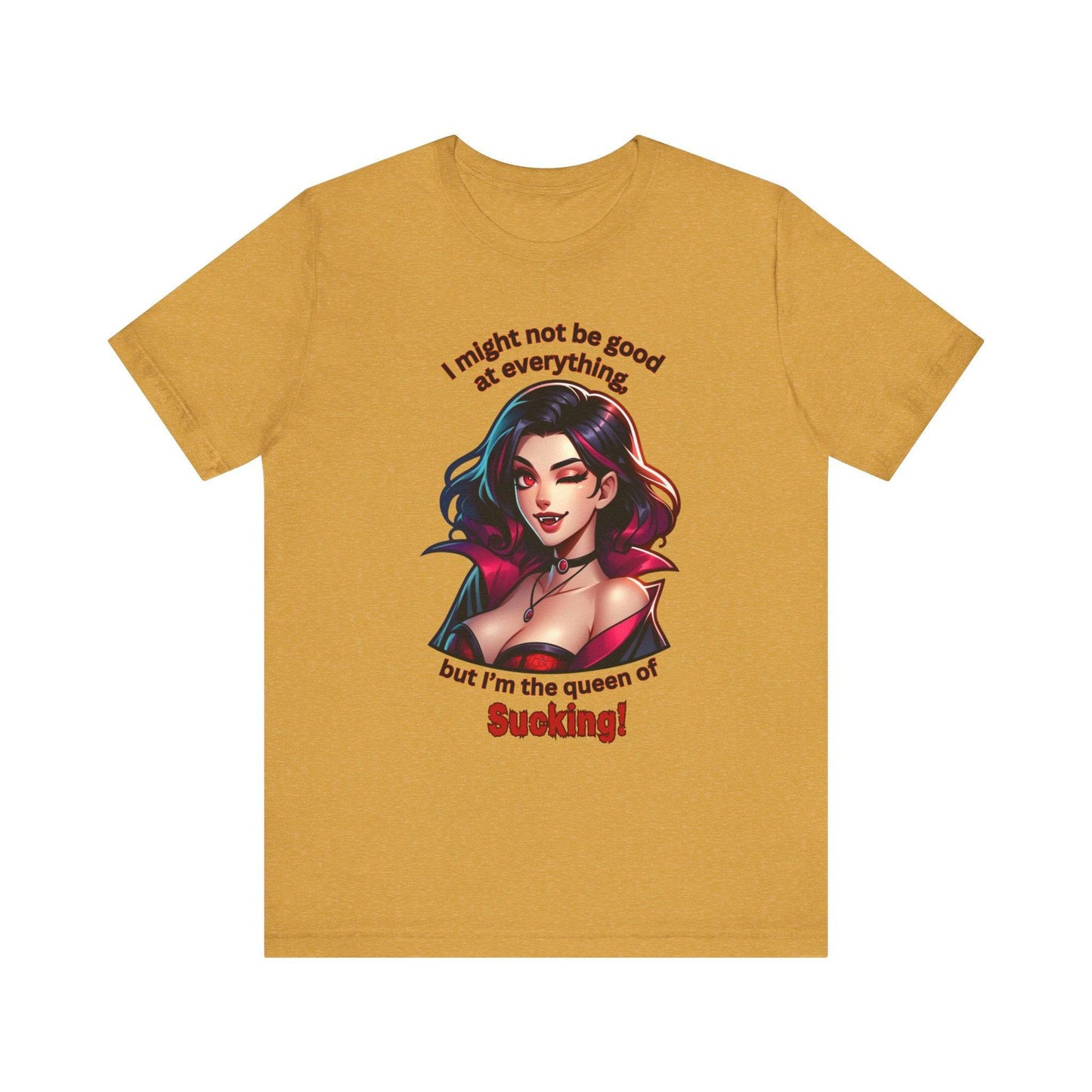 Queen of Sucking Halloween T-Shirt - Sexy Vampire Adult Humor Tee - Goateez Style