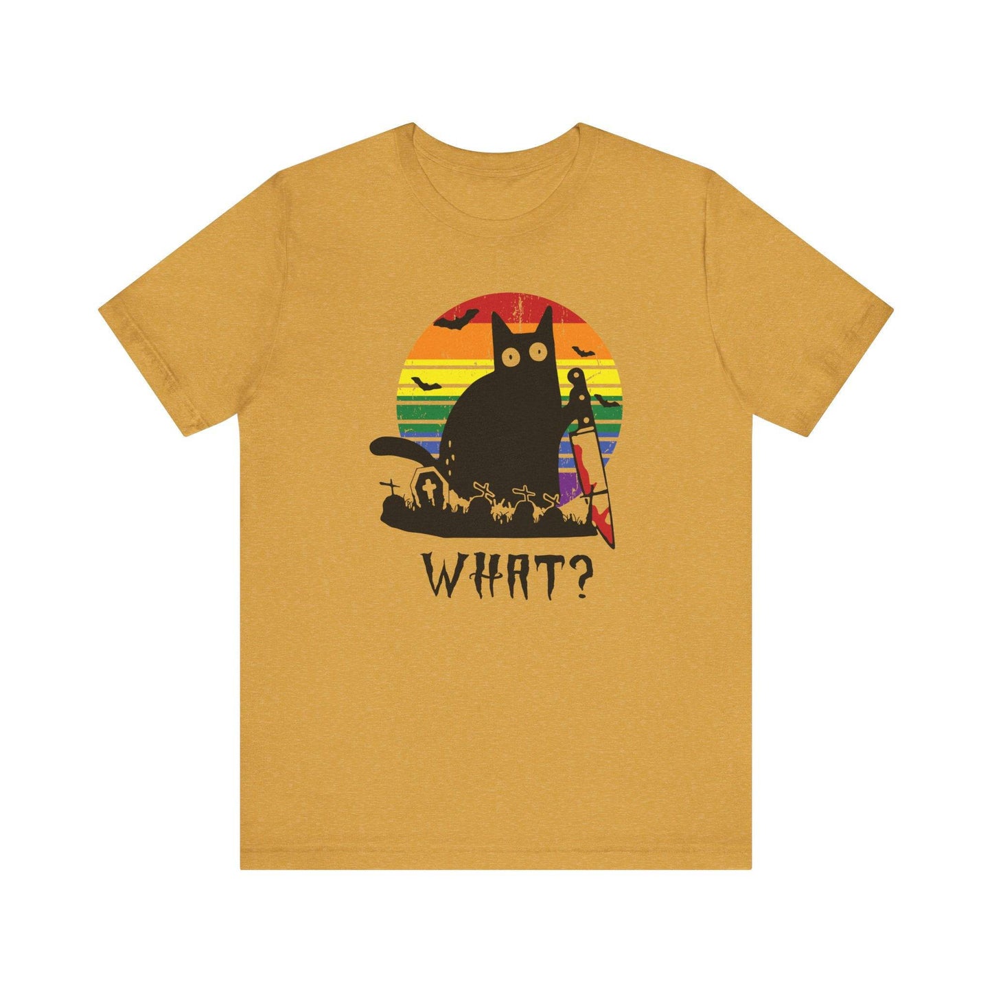 What? Cat Halloween T-Shirt - Retro Design - Goateez Style