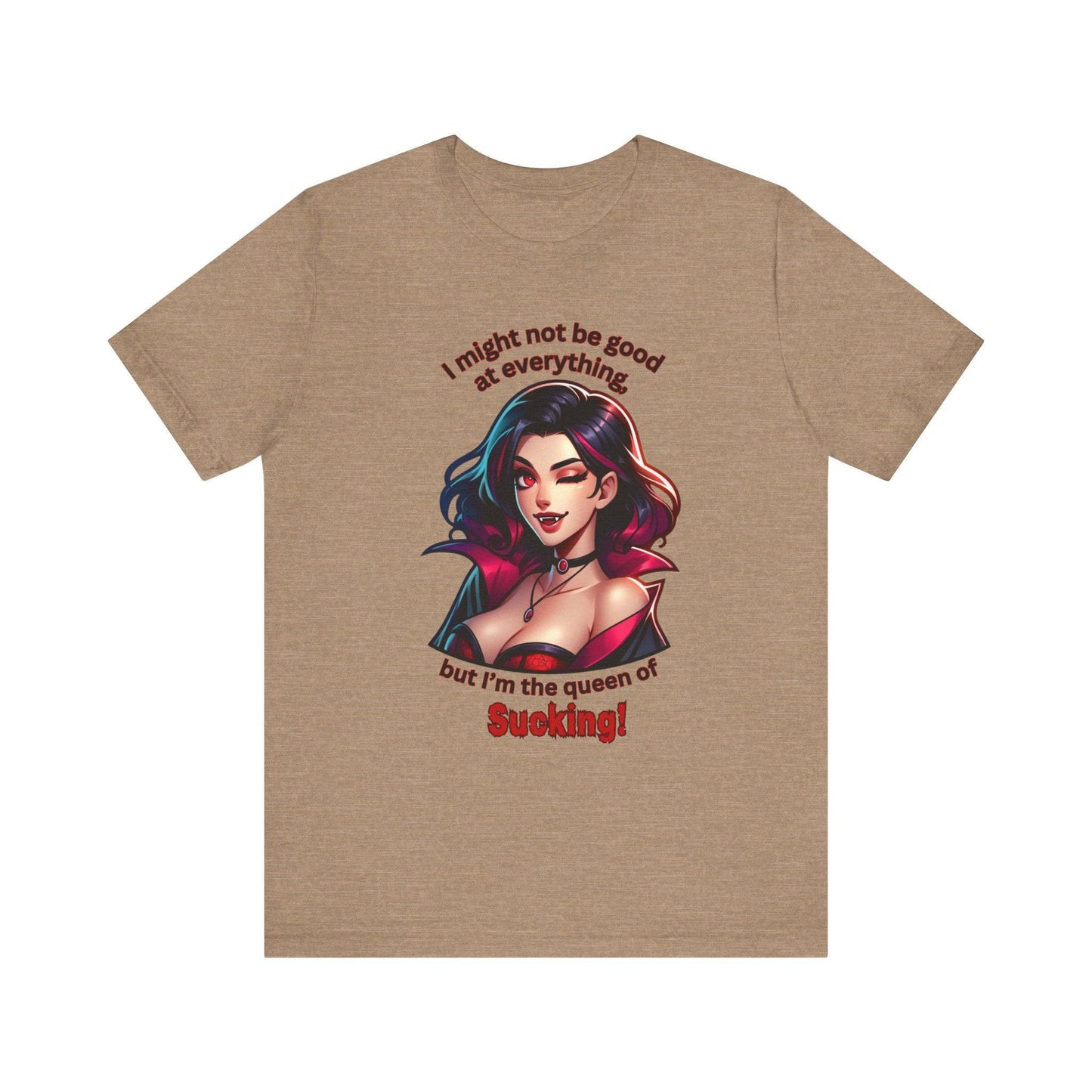 Queen of Sucking Halloween T-Shirt - Sexy Vampire Adult Humor Tee - Goateez Style