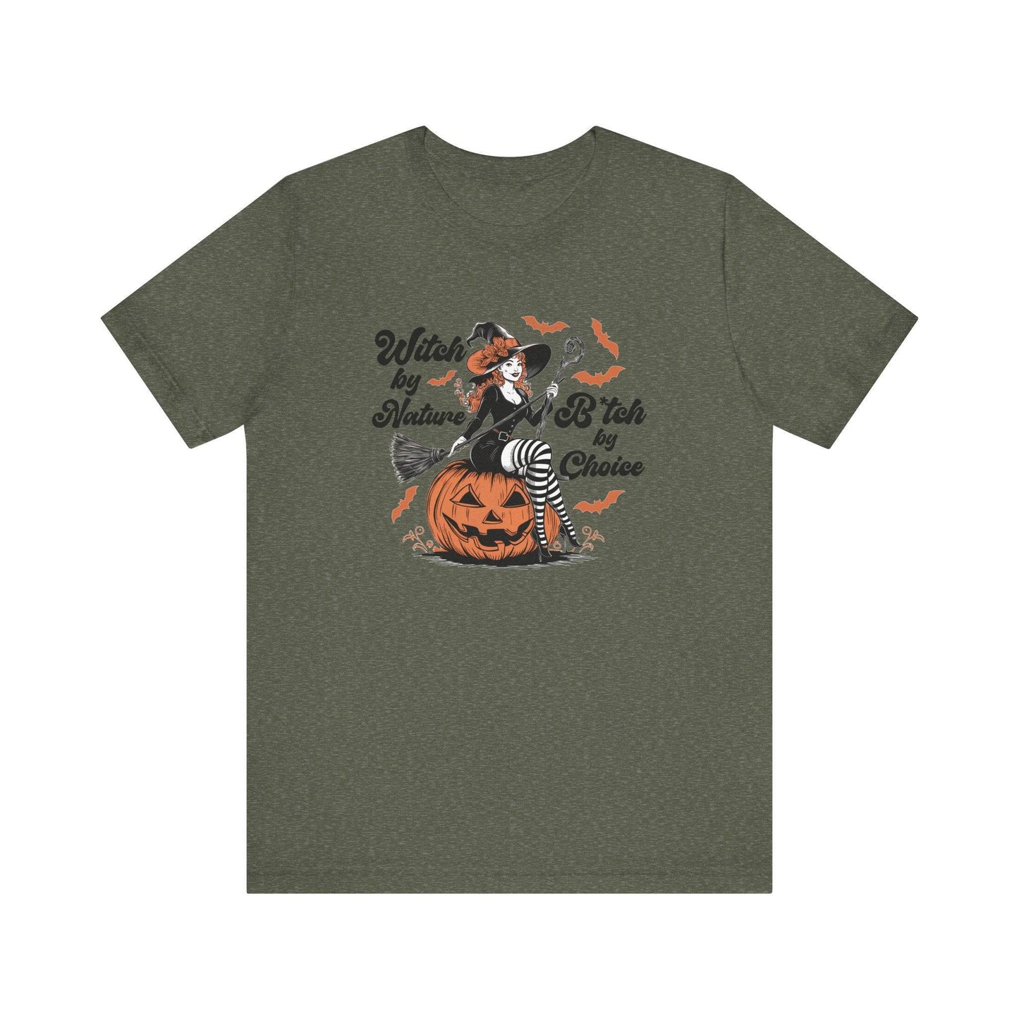 Witch by Nature B*tch by Choice Halloween T-Shirt Funny Gift - Goateez Style