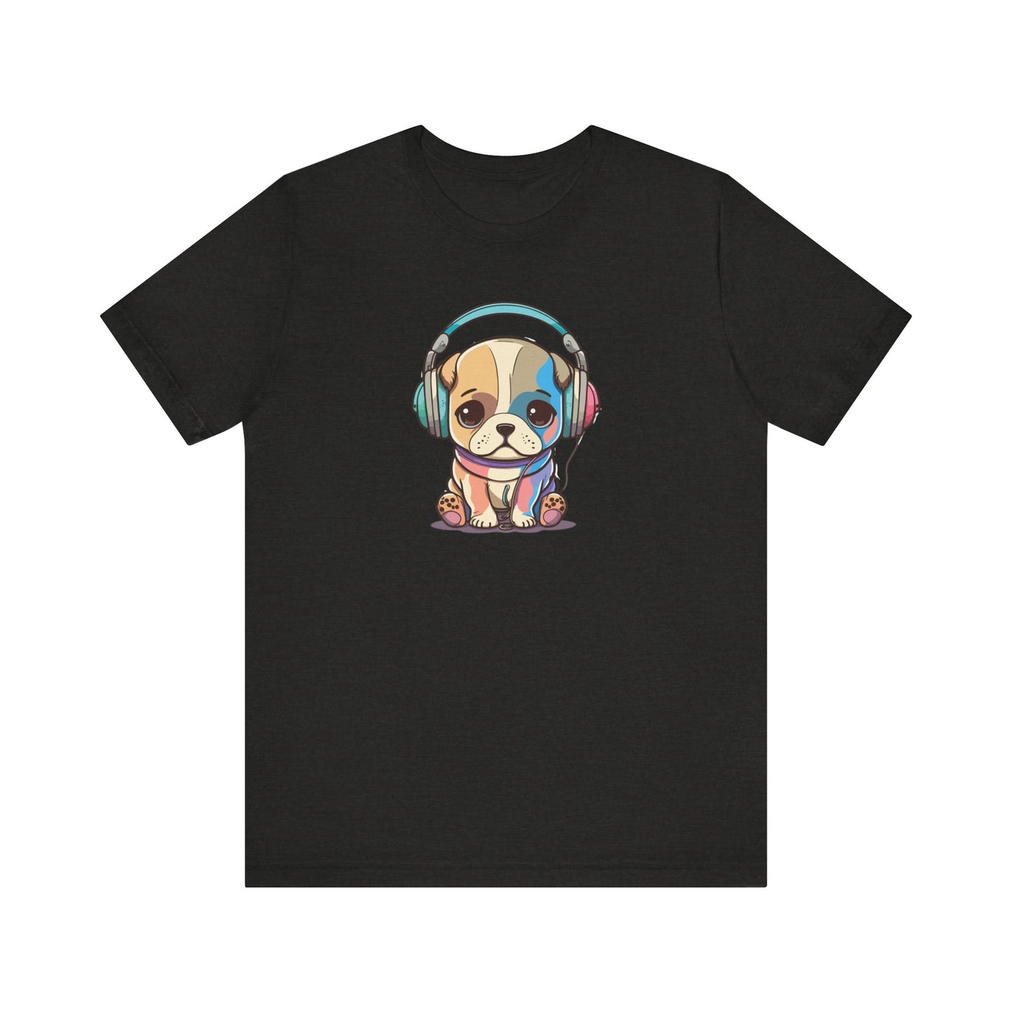 Adorable Dog with Headphones T-Shirt - Cute and Fun Design