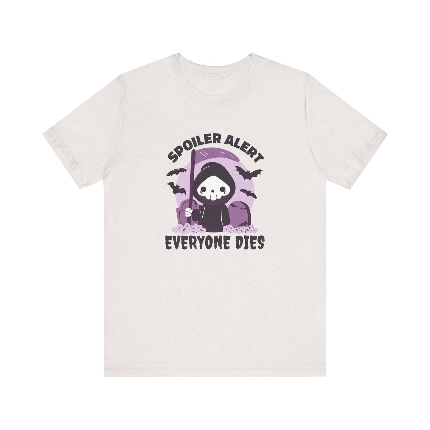Spoiler Alert Everyone Dies Funny Halloween Graphic T-Shirt - Goateez Style