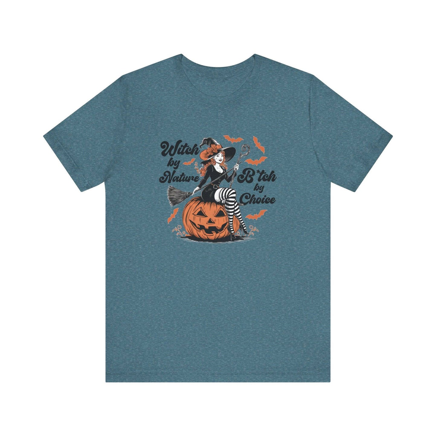 Witch by Nature B*tch by Choice Halloween T-Shirt Funny Gift - Goateez Style
