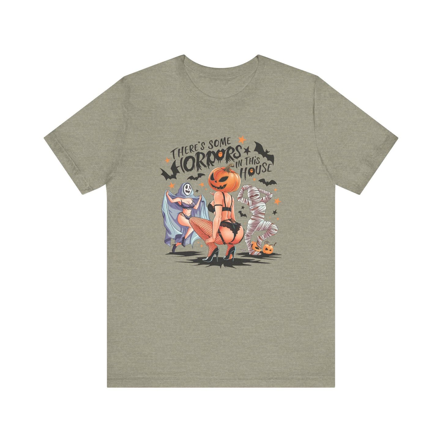 Horrors in This House Halloween T-Shirt - Sexy Adult Humor Halloween Tee - Goateez Style