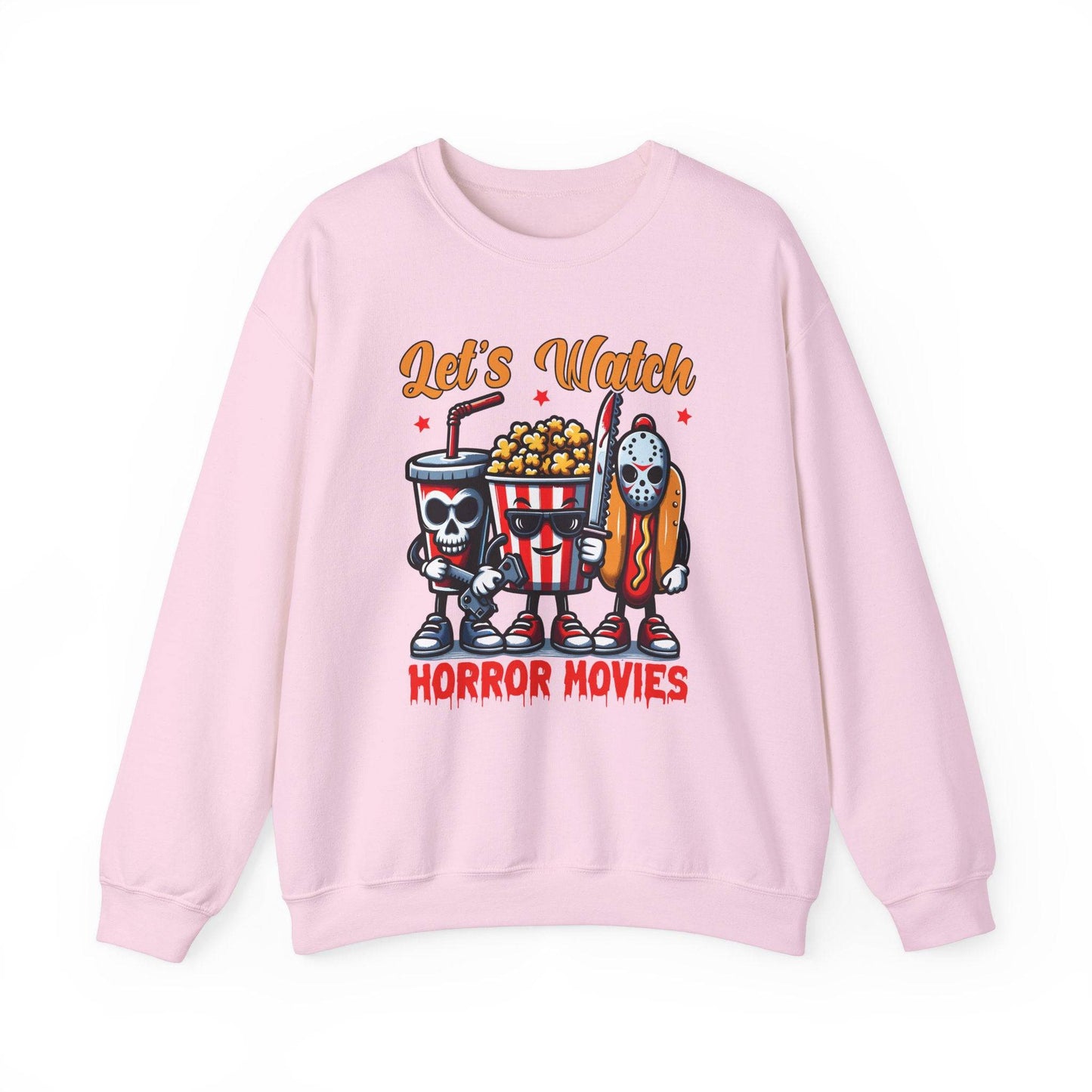 Let's Watch Horror Movies Sweatshirt - Fun Spooky Movie Night Design - Goateez Style