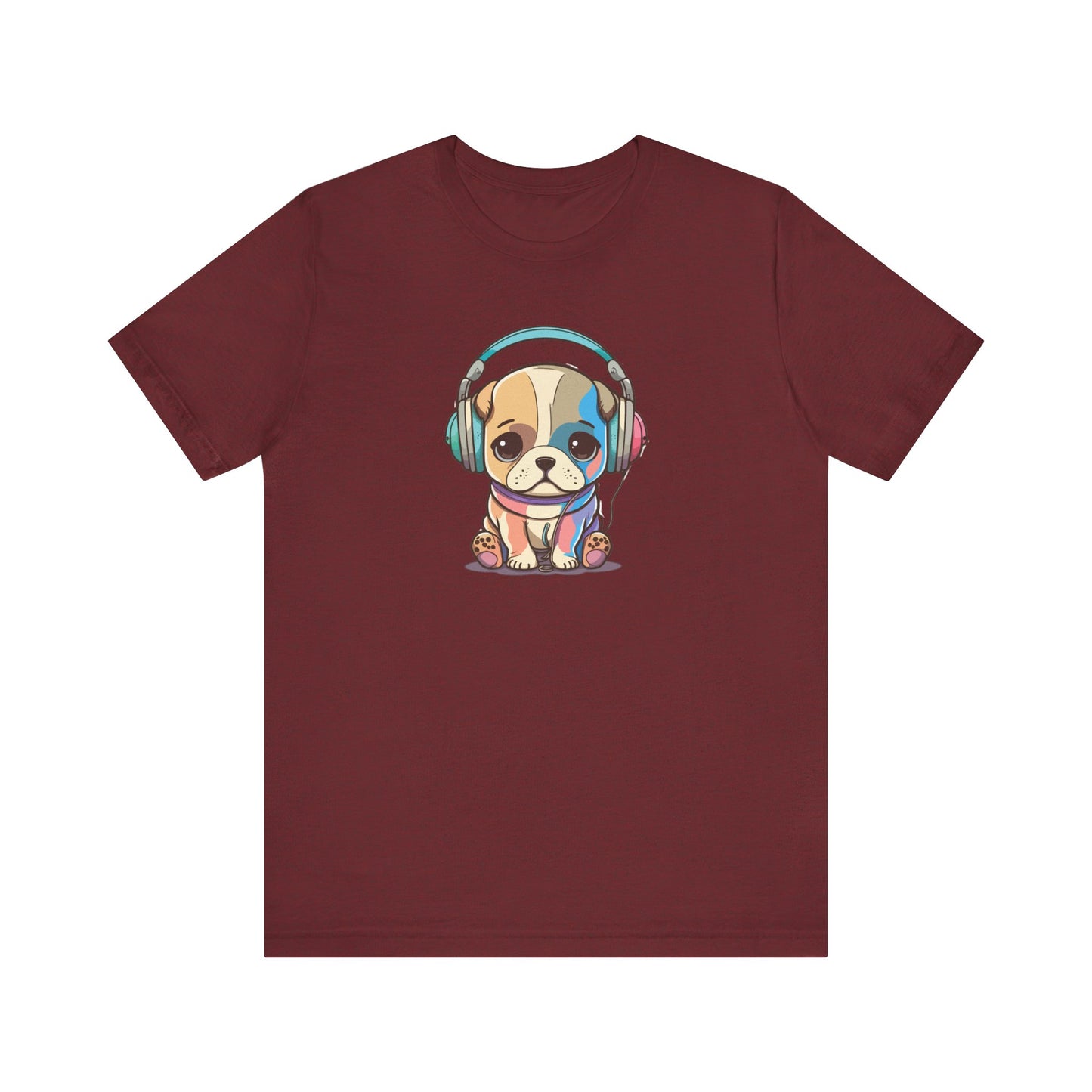 Adorable Dog with Headphones T-Shirt - Cute and Fun Design