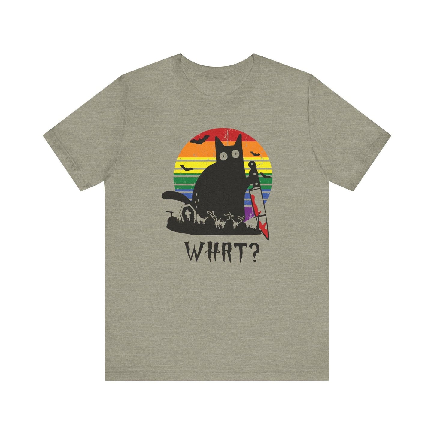 What? Cat Halloween T-Shirt - Retro Design - Goateez Style