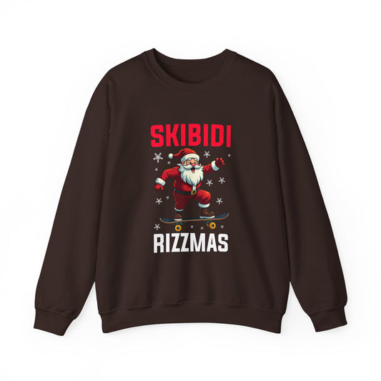 Skibidi Rizzmas Sweatshirt - Funny Santa Skateboard Meme - Goateez Style
