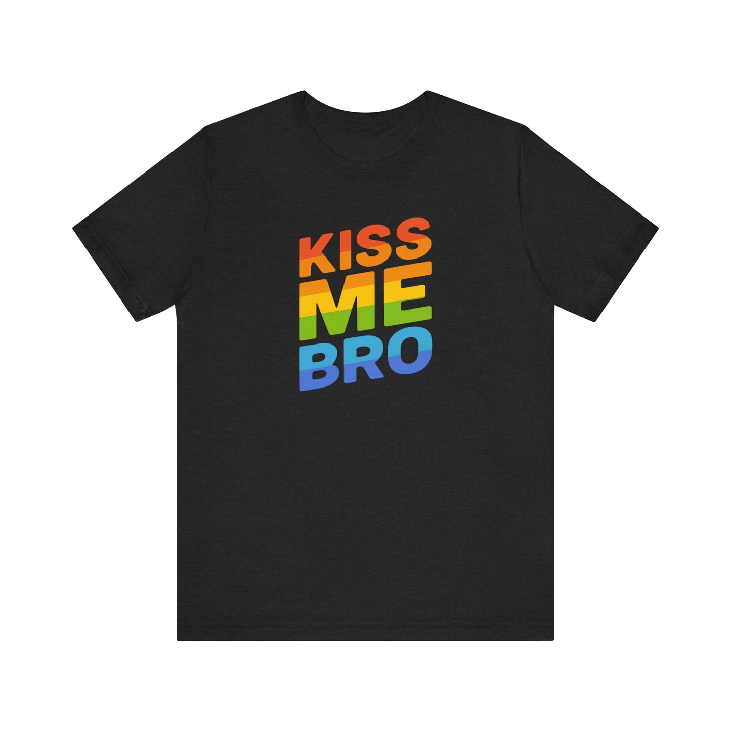 Kiss Me Bro Shirt Funny Gay Pride LGBTQ Rainbow Tee