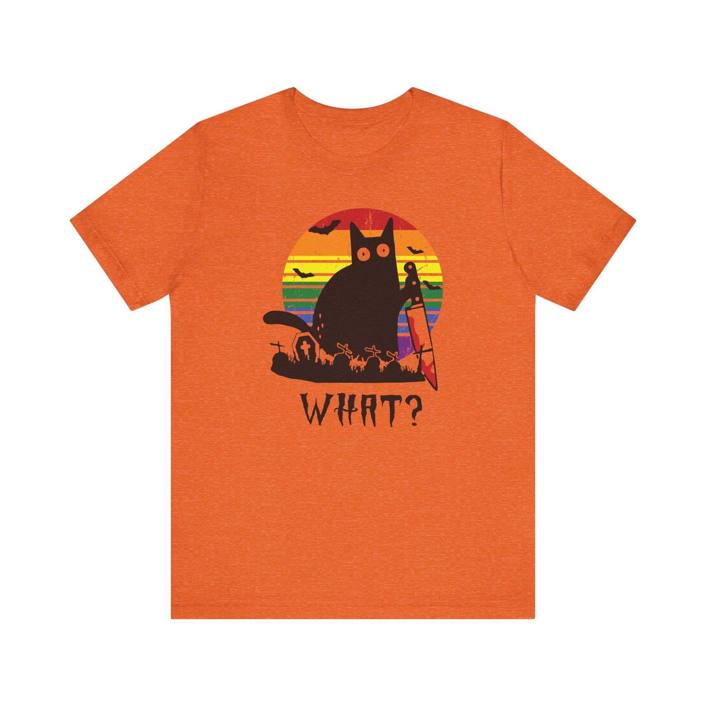 What? Cat Halloween T-Shirt - Retro Design - Goateez Style