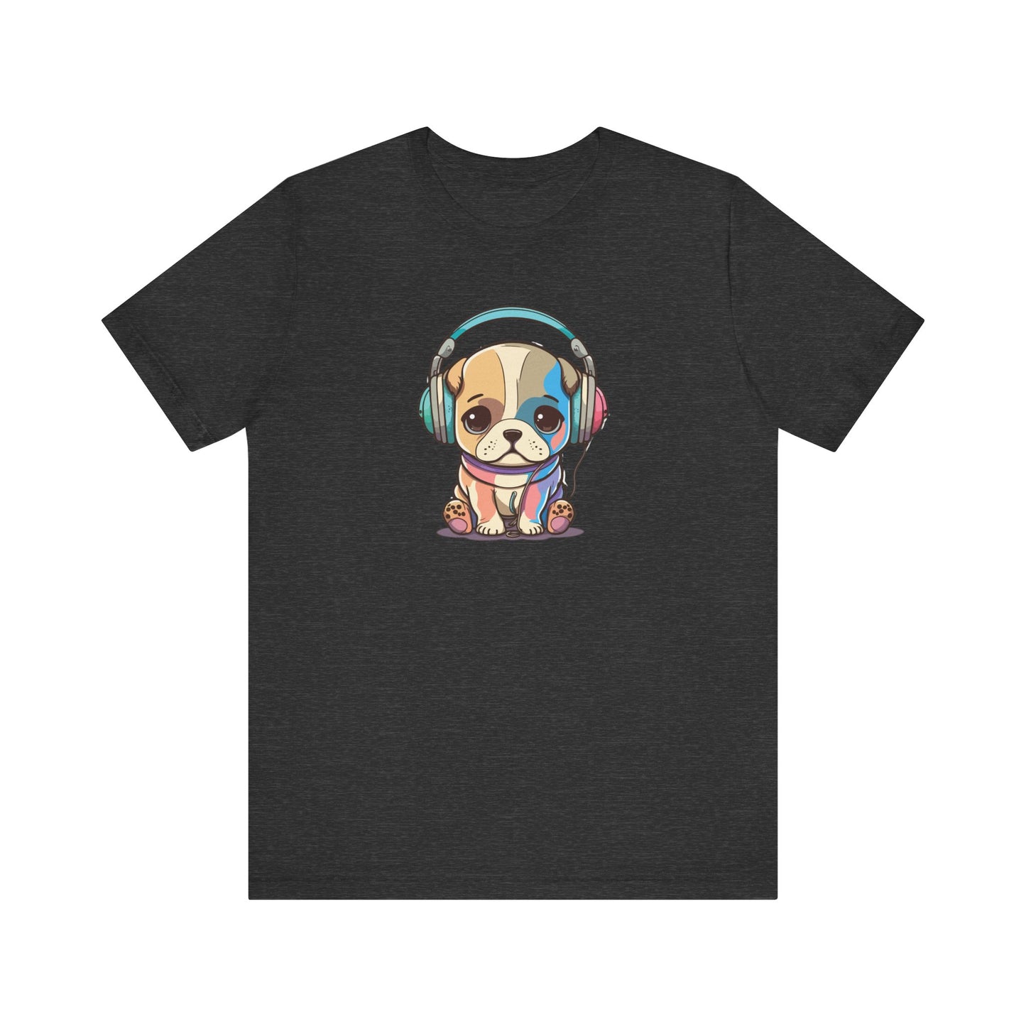 Adorable Dog with Headphones T-Shirt - Cute and Fun Design