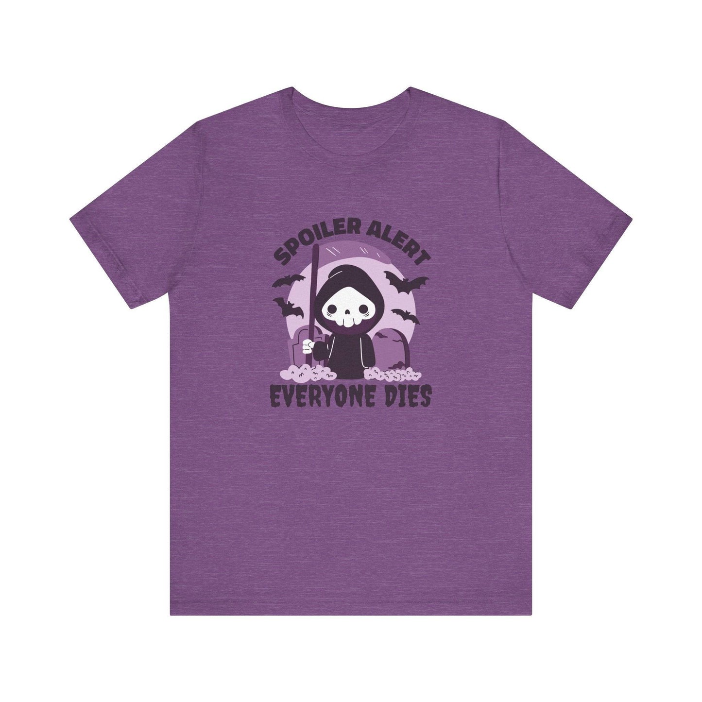 Spoiler Alert Everyone Dies Funny Halloween Graphic T-Shirt - Goateez Style