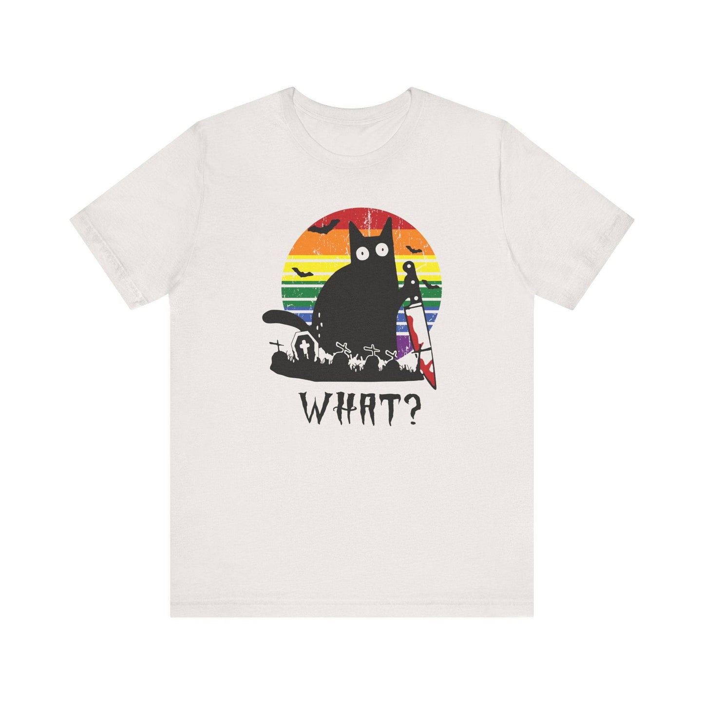 What? Cat Halloween T-Shirt - Retro Design - Goateez Style