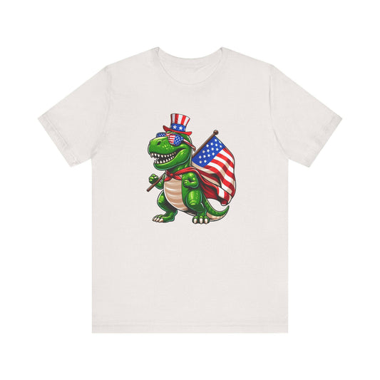 Patriotic T-Rex - Dinosaur with American Flag Tee - Goateez Style