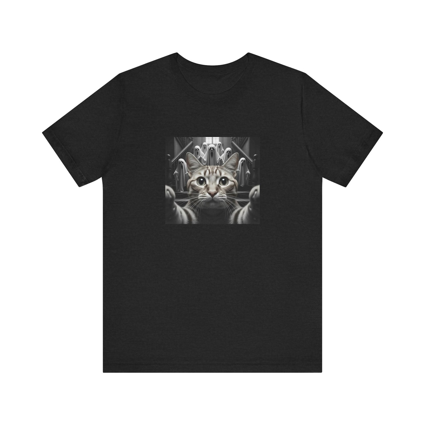 Cat Selfie With Ghosts Shirt - Funny Halloween Cat Tee
