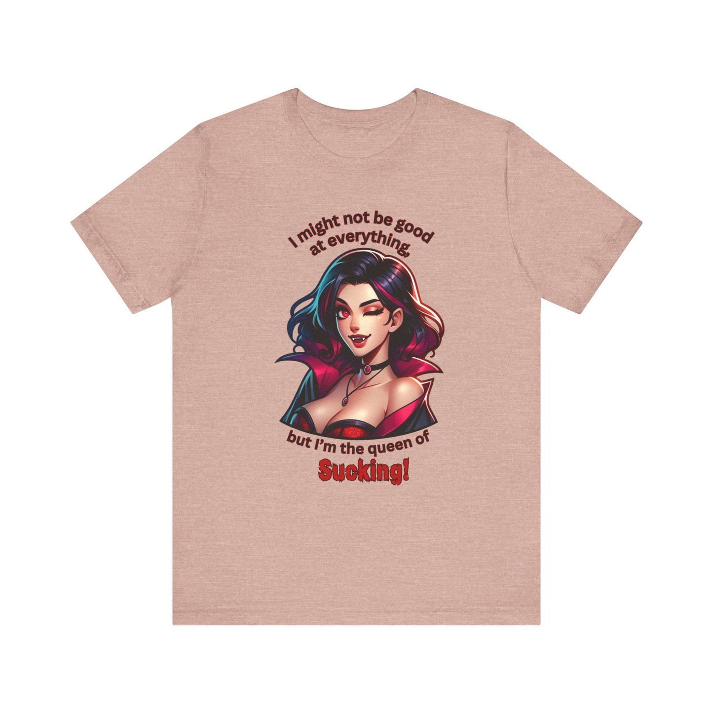 Queen of Sucking Halloween T-Shirt - Sexy Vampire Adult Humor Tee - Goateez Style