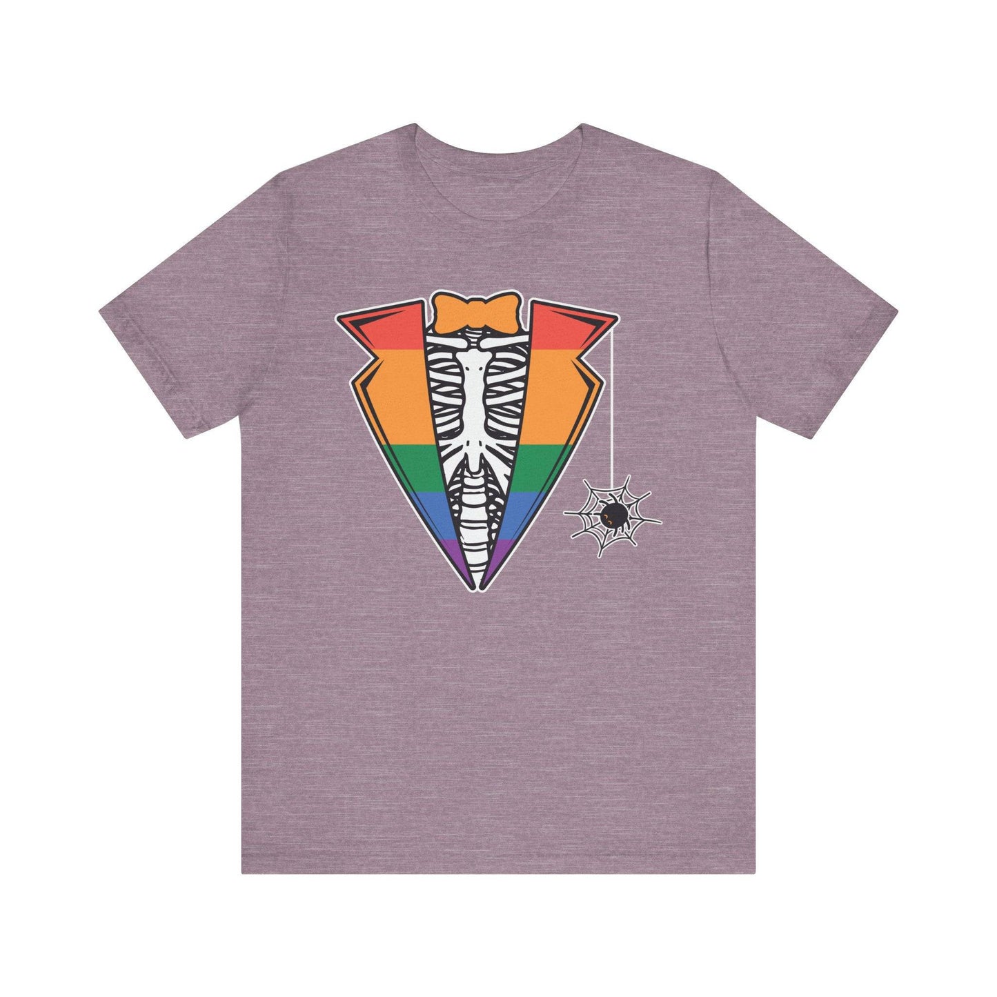 Skeleton Tuxedo Pride Flag T-Shirt - LGBTQ Halloween Costume Design - Goateez Style