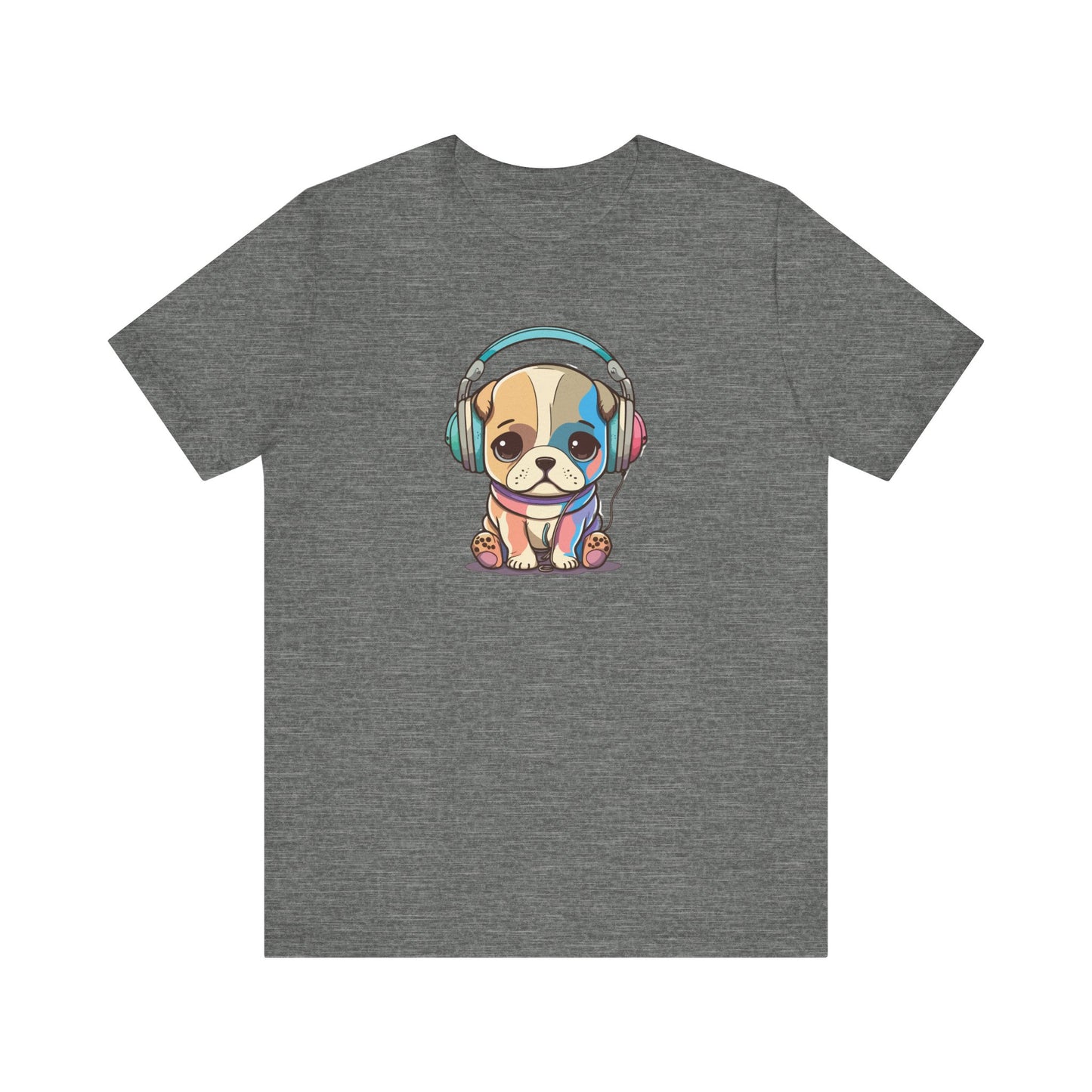 Adorable Dog with Headphones T-Shirt - Cute and Fun Design