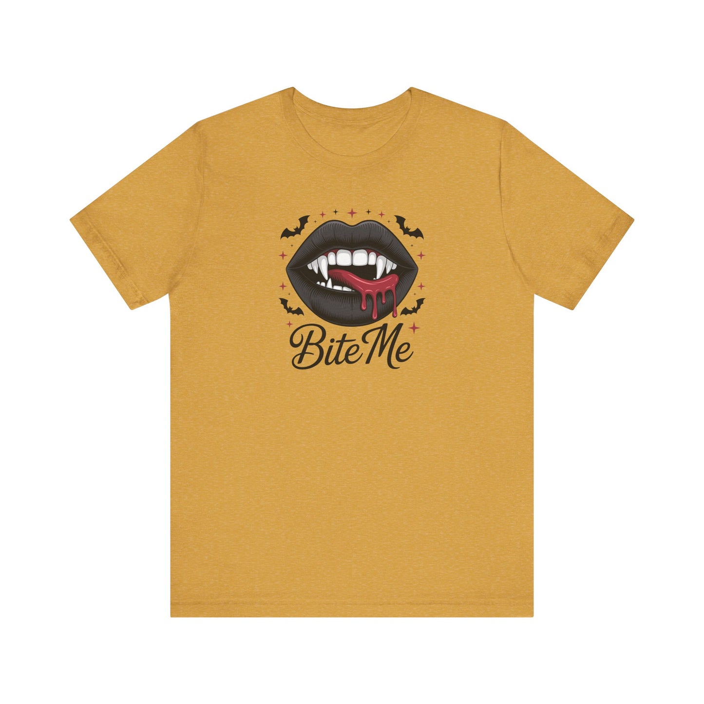 Vampire Bite Me Shirt - Gothic Lips Fang T-Shirt for Halloween
