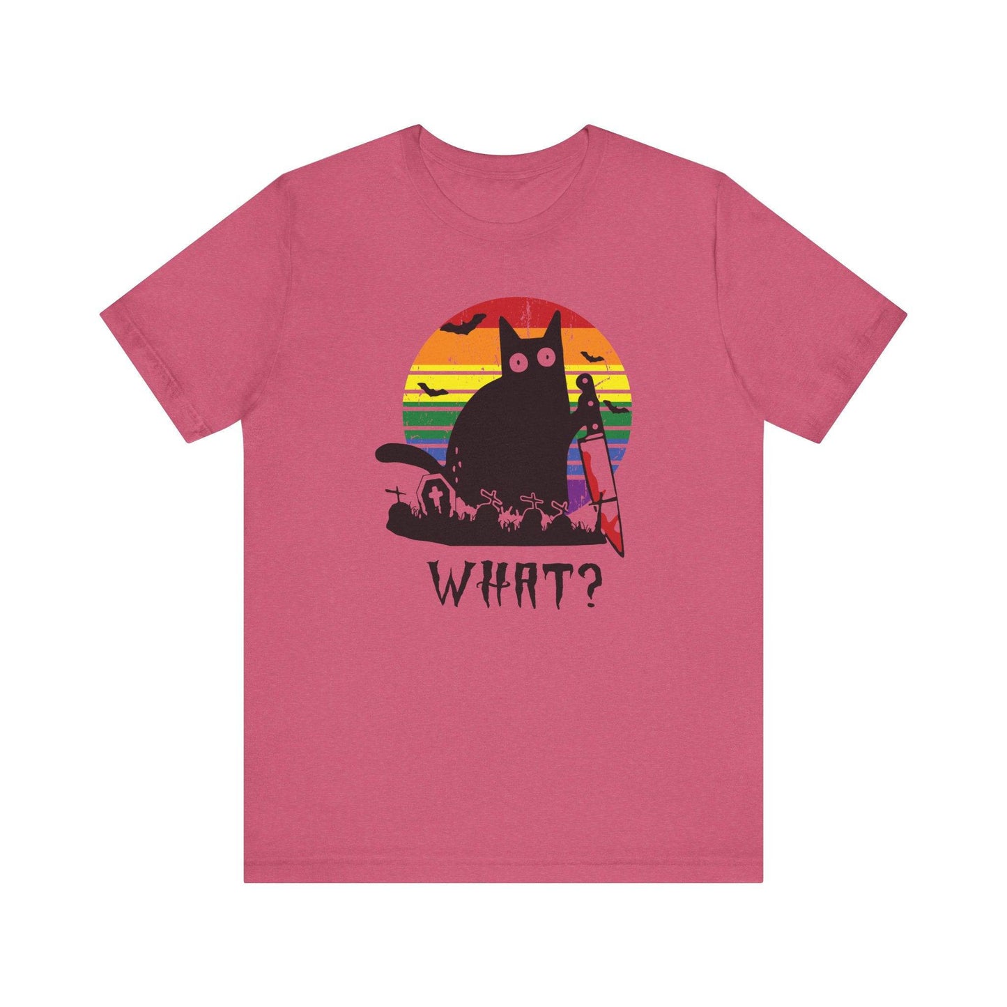 What? Cat Halloween T-Shirt - Retro Design - Goateez Style