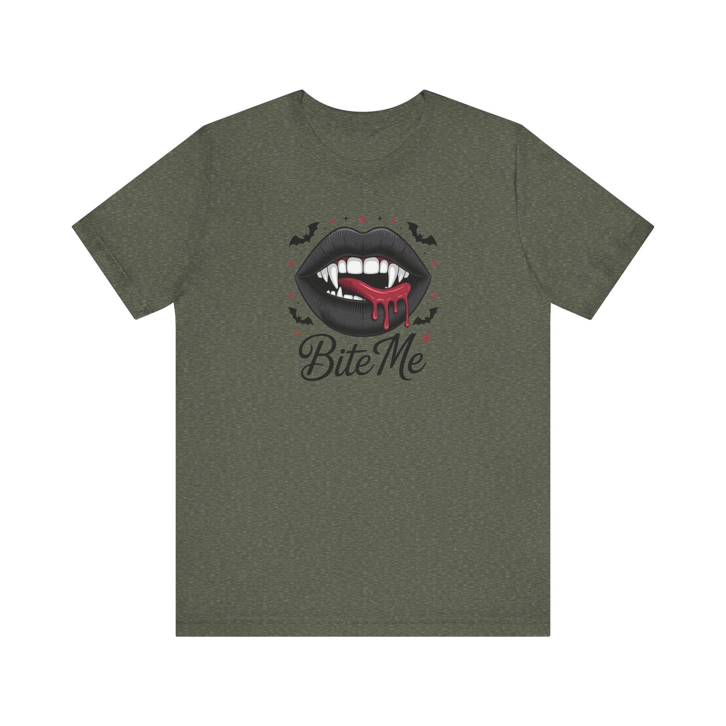 Vampire Bite Me Shirt - Gothic Lips Fang T-Shirt for Halloween