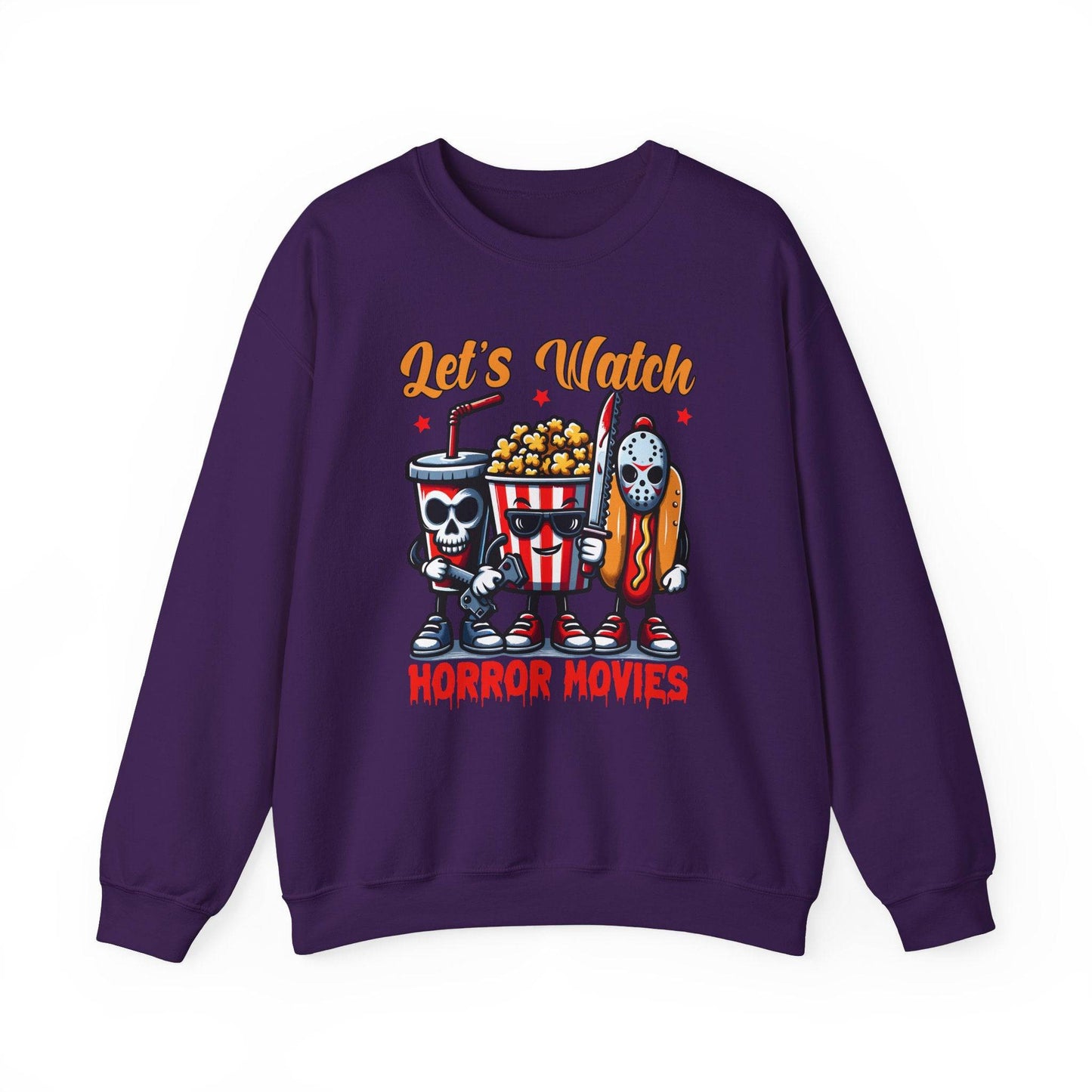 Let's Watch Horror Movies Sweatshirt - Fun Spooky Movie Night Design - Goateez Style