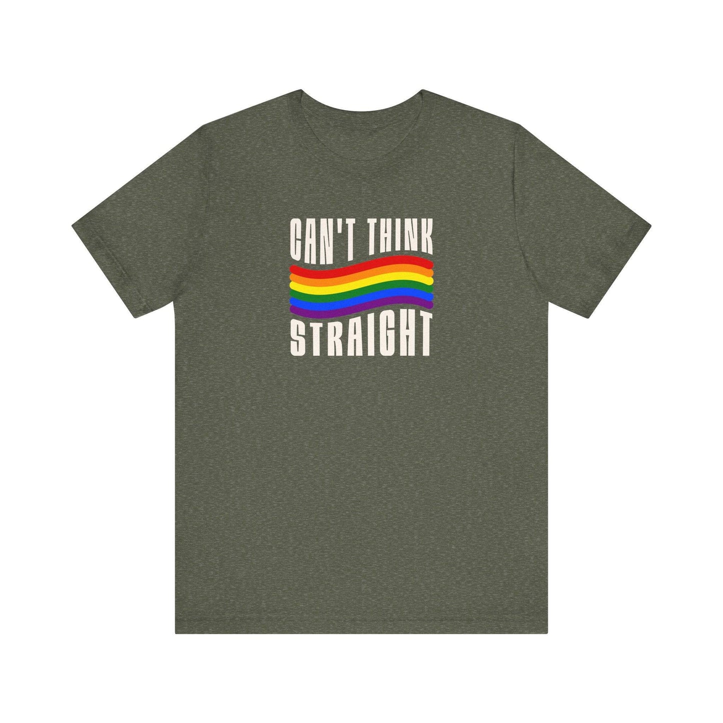 Can't Think Straight LGBTQ Pride T-Shirt - Funny Rainbow Design - Goateez Style
