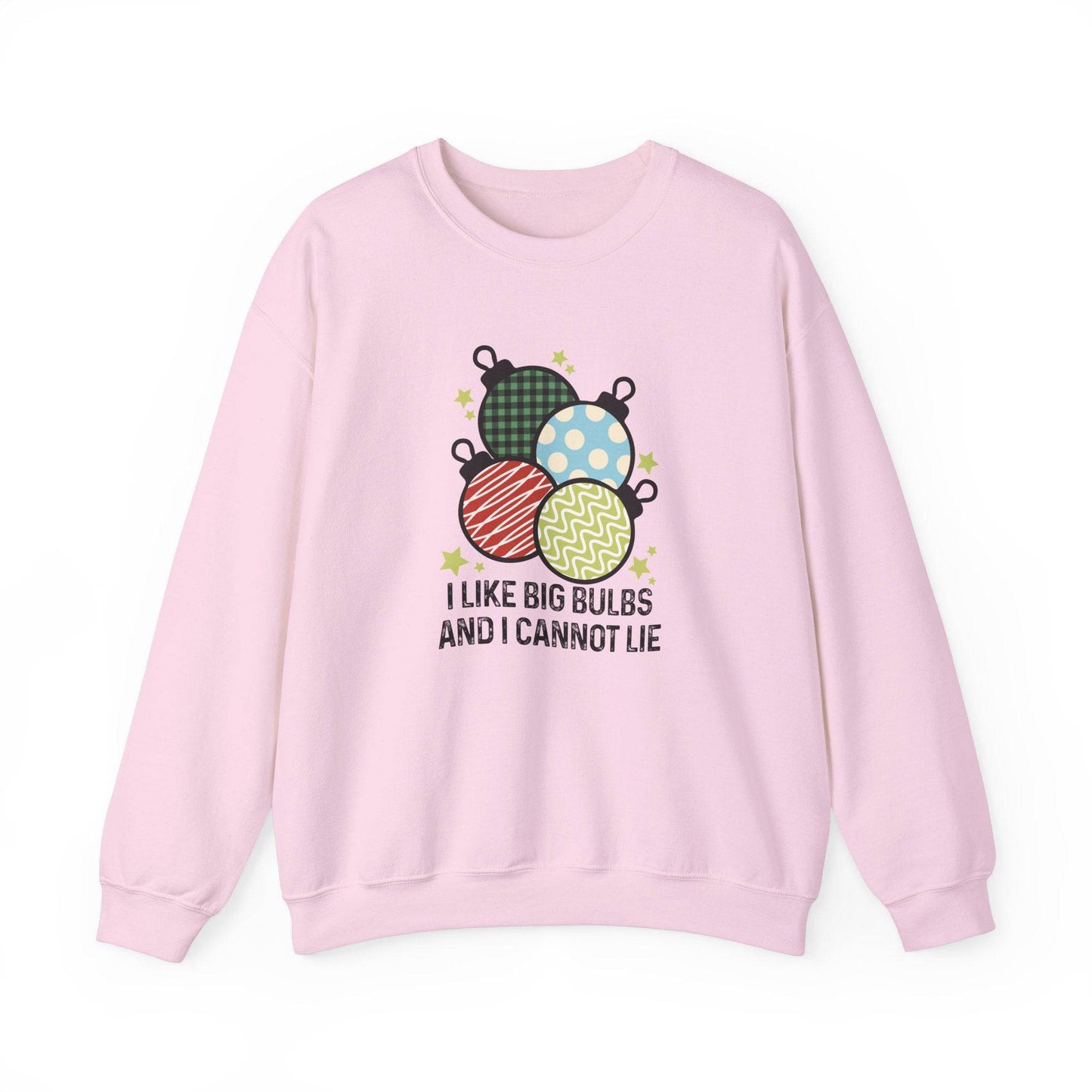 Fun Holiday Ornament Sweatshirt - I Like Big Bulbs Design - Goateez Style
