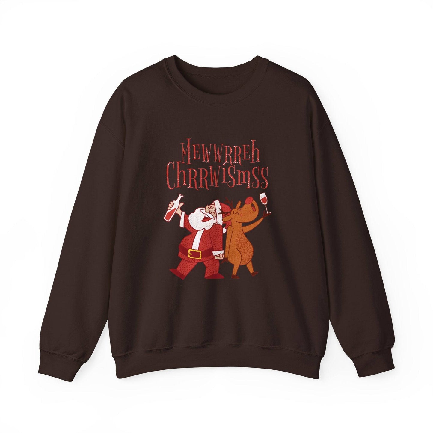 Funny Drunk Santa and Reindeer Christmas Sweatshirt - Goateez Style