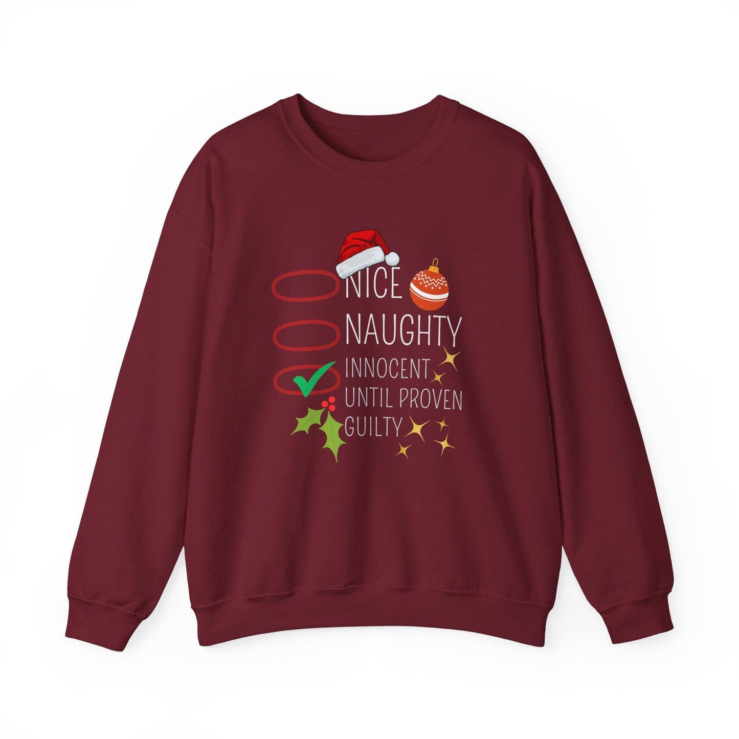 Funny Holiday Sweatshirt - Naughty or Nice List Christmas - Goateez Style