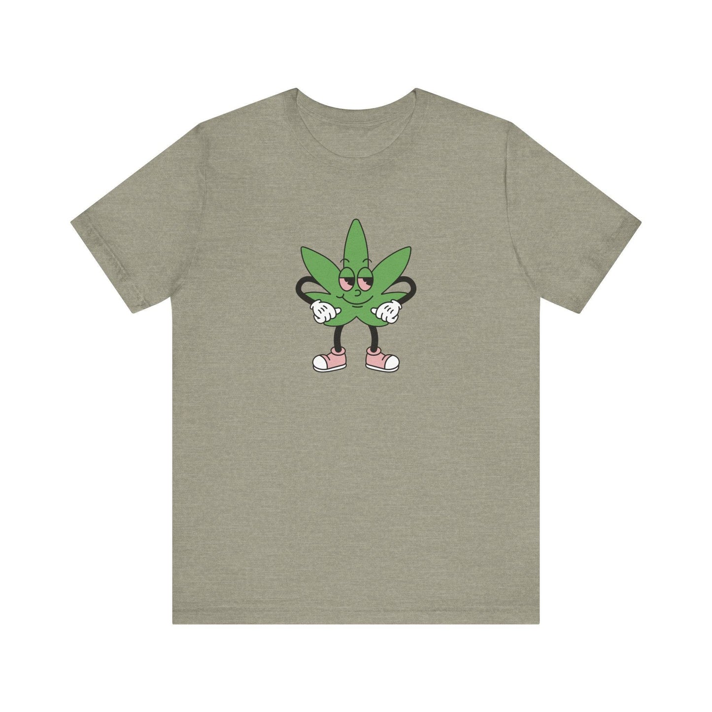 Happy Leaf T-Shirt - Funny Cannabis Marijuana Cartoon Tee - Goateez Style