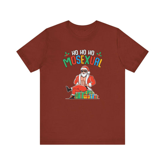 Ho Ho Ho Mosexual T-Shirt | Funny LGBTQ+ Christmas Graphic Tee - Goateez Style