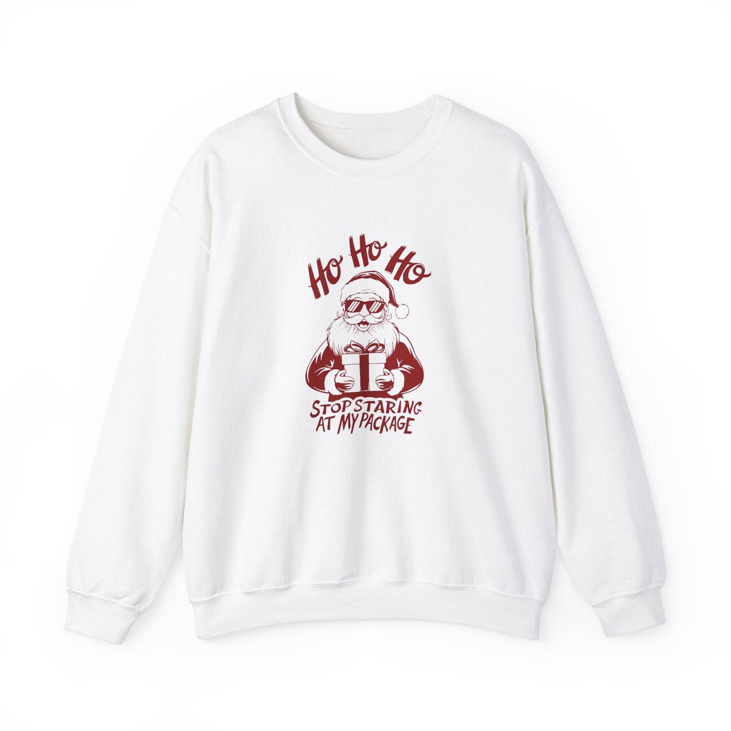 Ho Ho Ho Stop Staring at My Package Funny Christmas Sweatshirt - Goateez Style