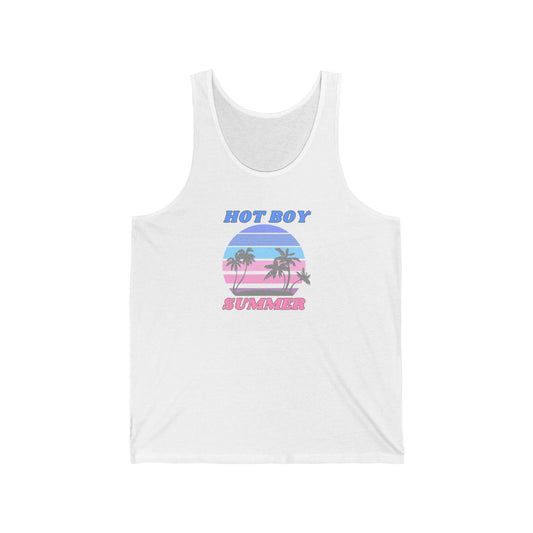 Hot Boy Summer Tank Top - Retro Sunset Pride Beachwear - Goateez Style
