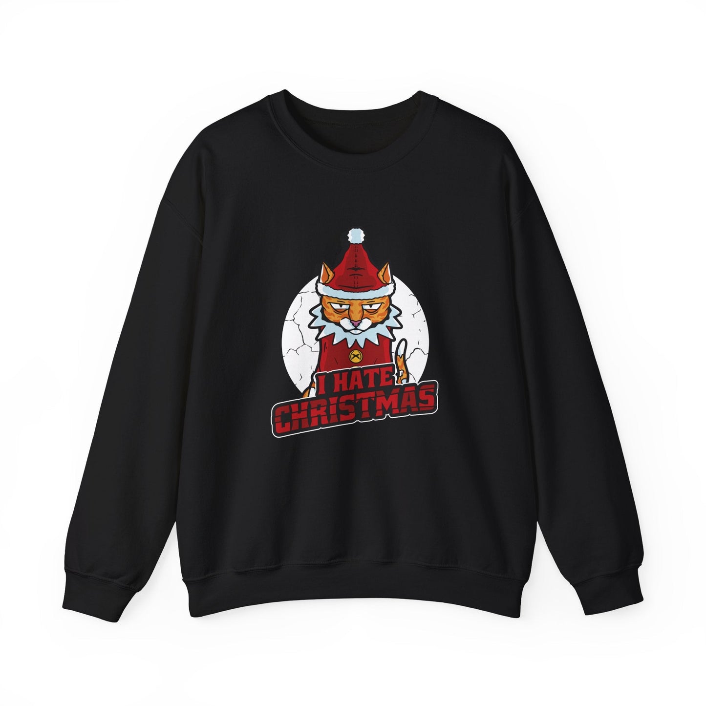 I Hate Christmas Cat Sweatshirt - Funny Anti - Holiday Design - Goateez Style