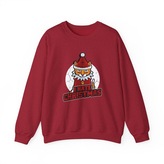 I Hate Christmas Cat Sweatshirt - Funny Anti - Holiday Design - Goateez Style