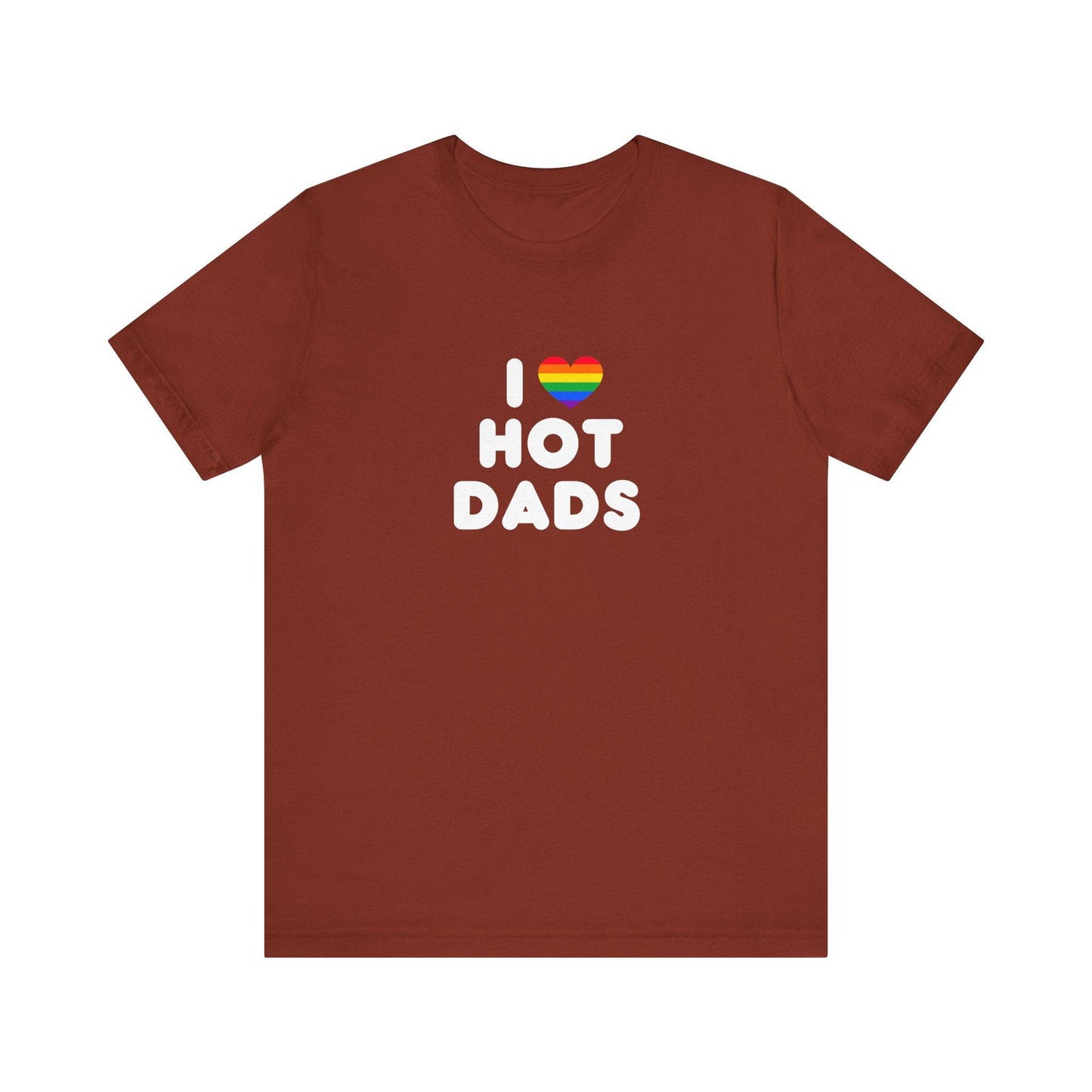I Heart Hot Dads Rainbow T-Shirt - Funny LGBT Pride Tee - Goateez Style