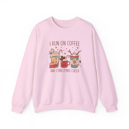 I Run on Coffee and Christmas Cheer Funny Holiday Sweatshirt - Goateez Style