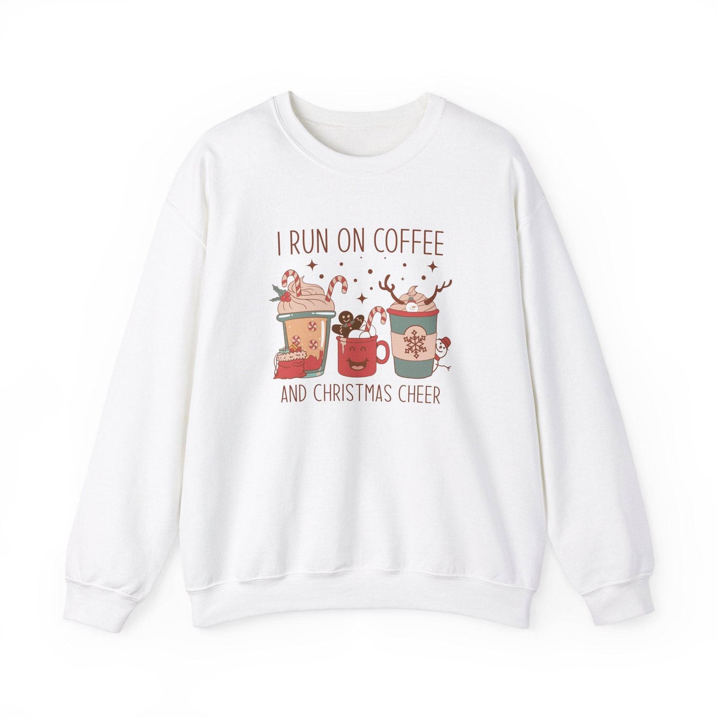 I Run on Coffee and Christmas Cheer Funny Holiday Sweatshirt - Goateez Style