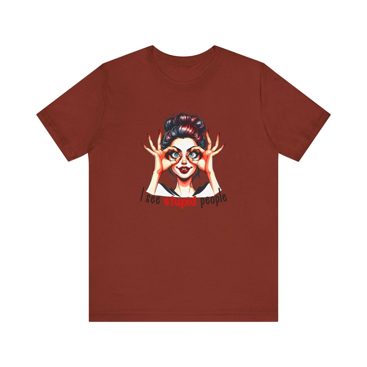 I See Stupid People T-Shirt - Funny Cartoon Design - Goateez Style