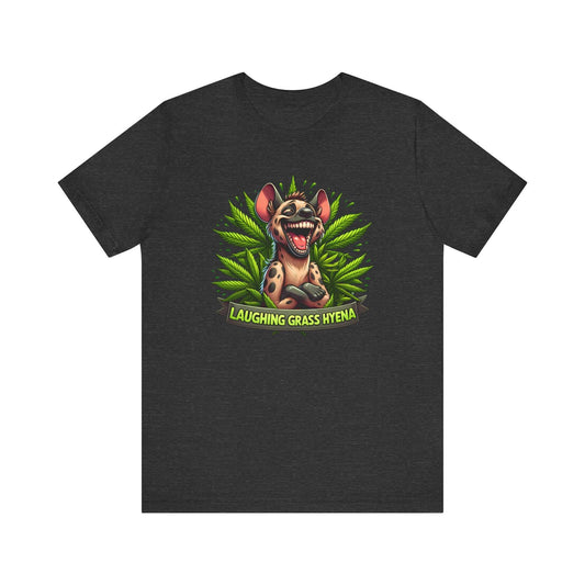 Laughing Grass Hyena T-Shirt - Funny Cannabis Graphic Tee - Goateez Style