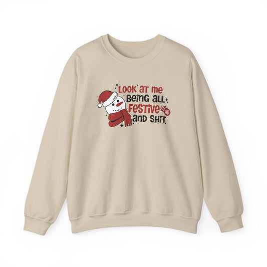 Look at Me Festive Snowman Christmas Sweatshirt - Goateez Style