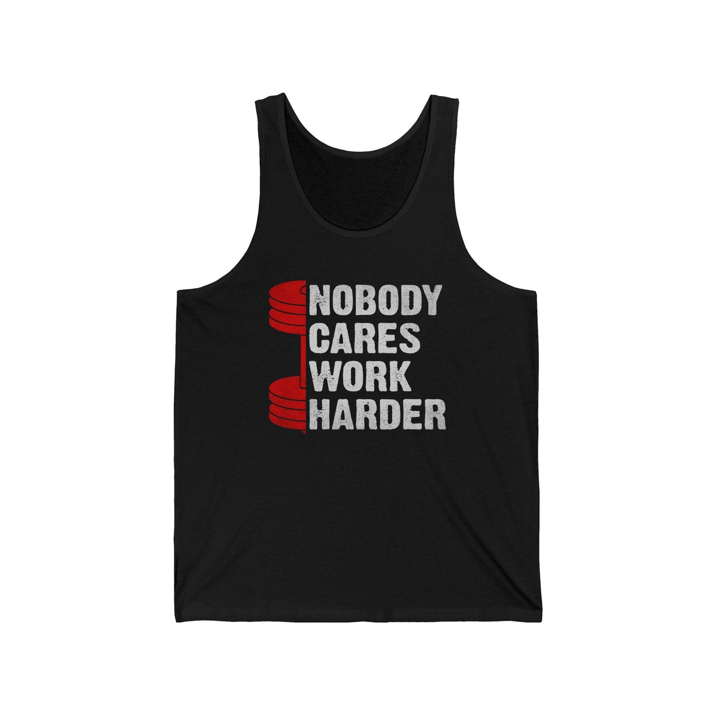 Motivational Gym Tank Top - Nobody Cares Work Harder Fitness Tank - Goateez Style