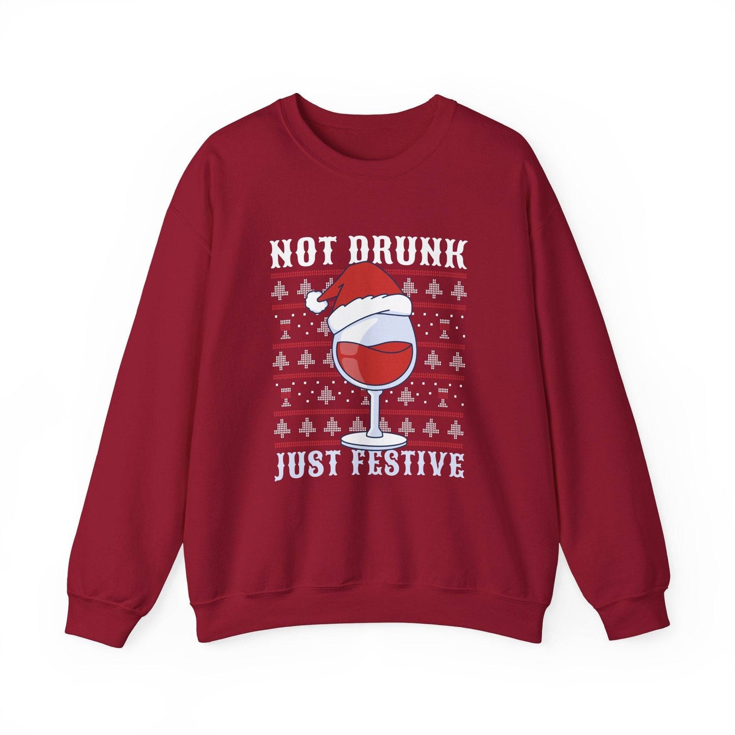 Not Drunk Just Festive Sweatshirt - Funny Holiday Drinking Design - Goateez Style
