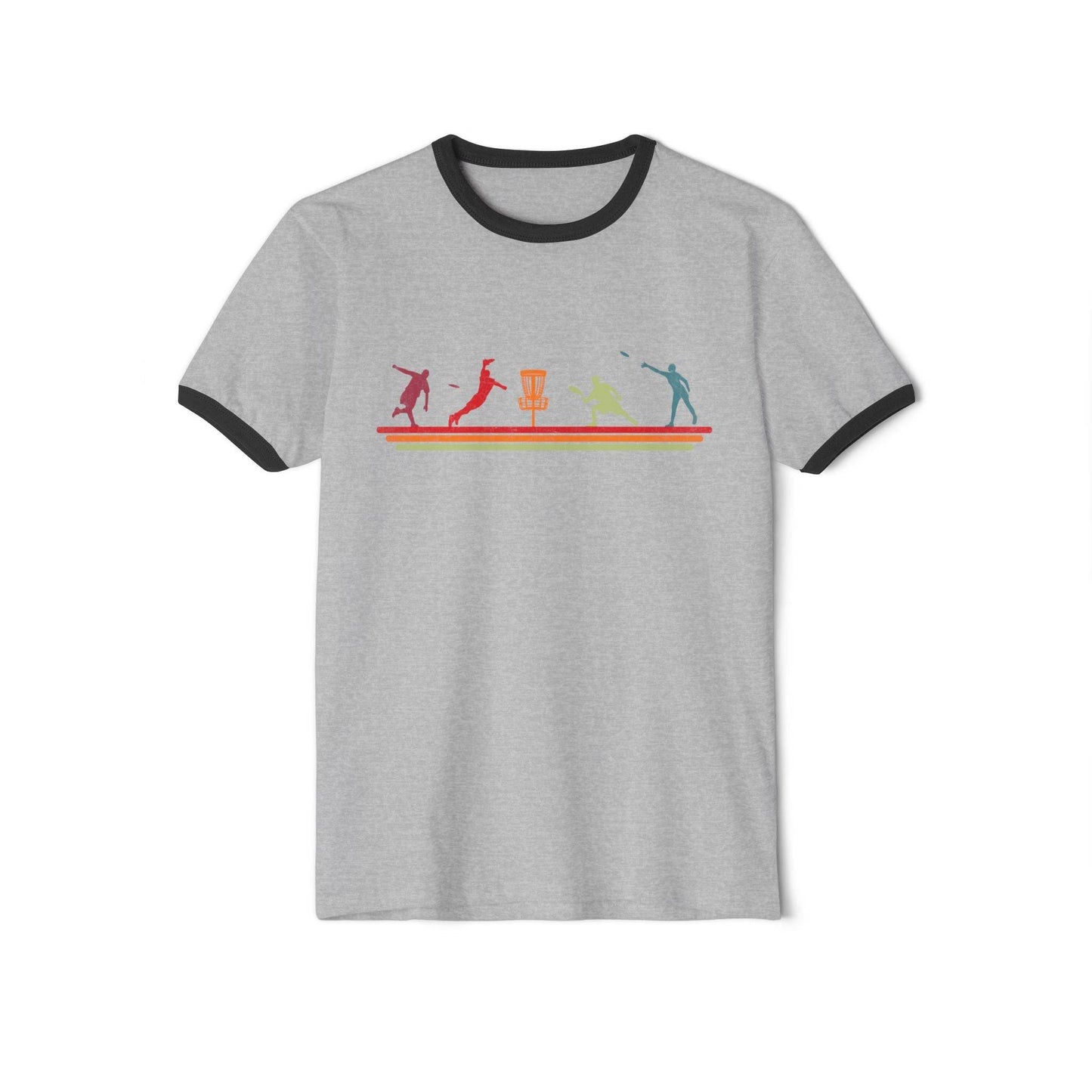 Retro Disc Golf Action - Ringer T-Shirt - Goateez Style