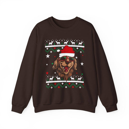 Santa Dog Ugly Christmas Sweatshirt - Funny Holiday Graphic Pullover - Goateez Style