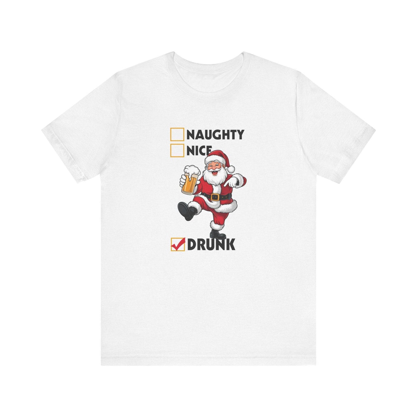 Santa Drunk Checklist Christmas T-Shirt - Funny Holiday Shirt - Goateez Style